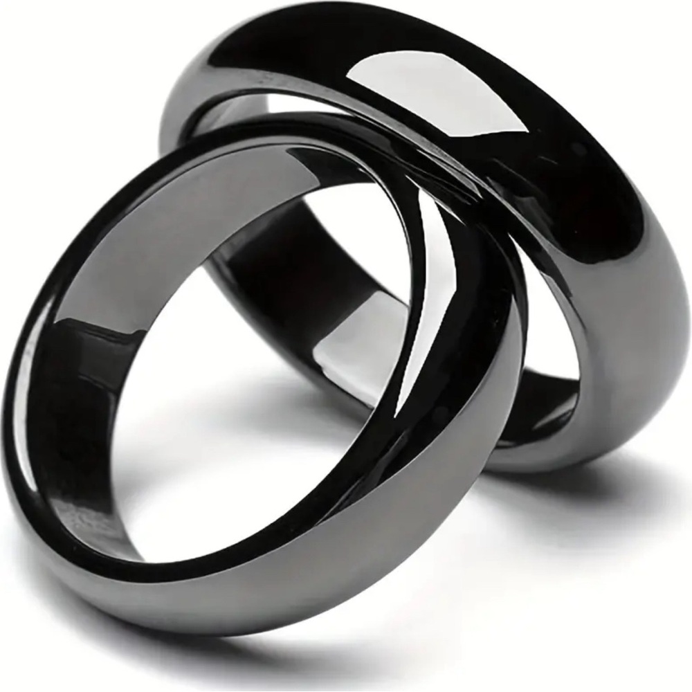 One (1) Hematite Gemstone Unisex Natural Crystal Ring, various sizes, 2for$15